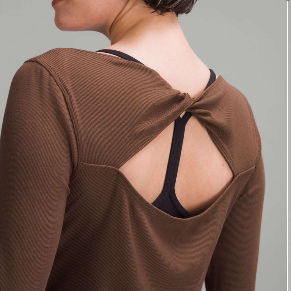 Lululemon Modal Silk Twist-Back Yoga Long-Sleeve Shirt